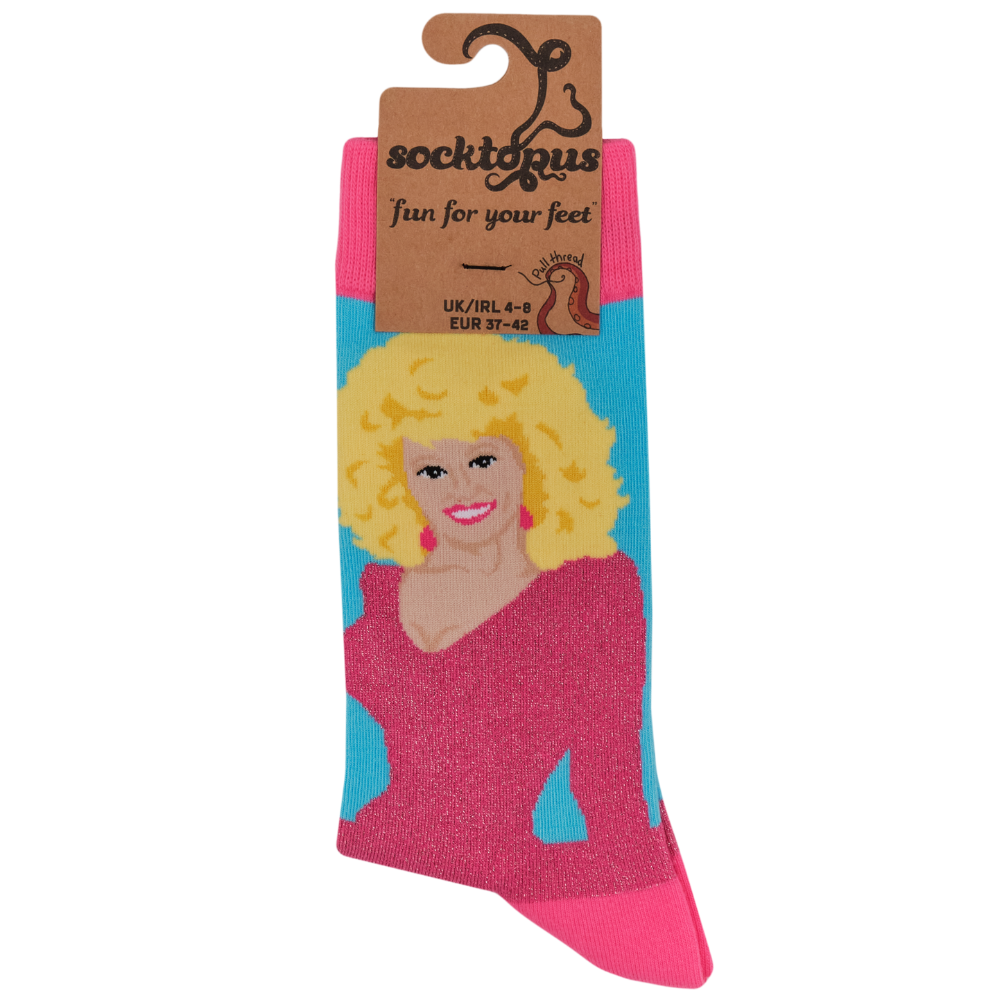 Socktopus Ladies - Dolly Parton Socks - Hello Dolly - Pink