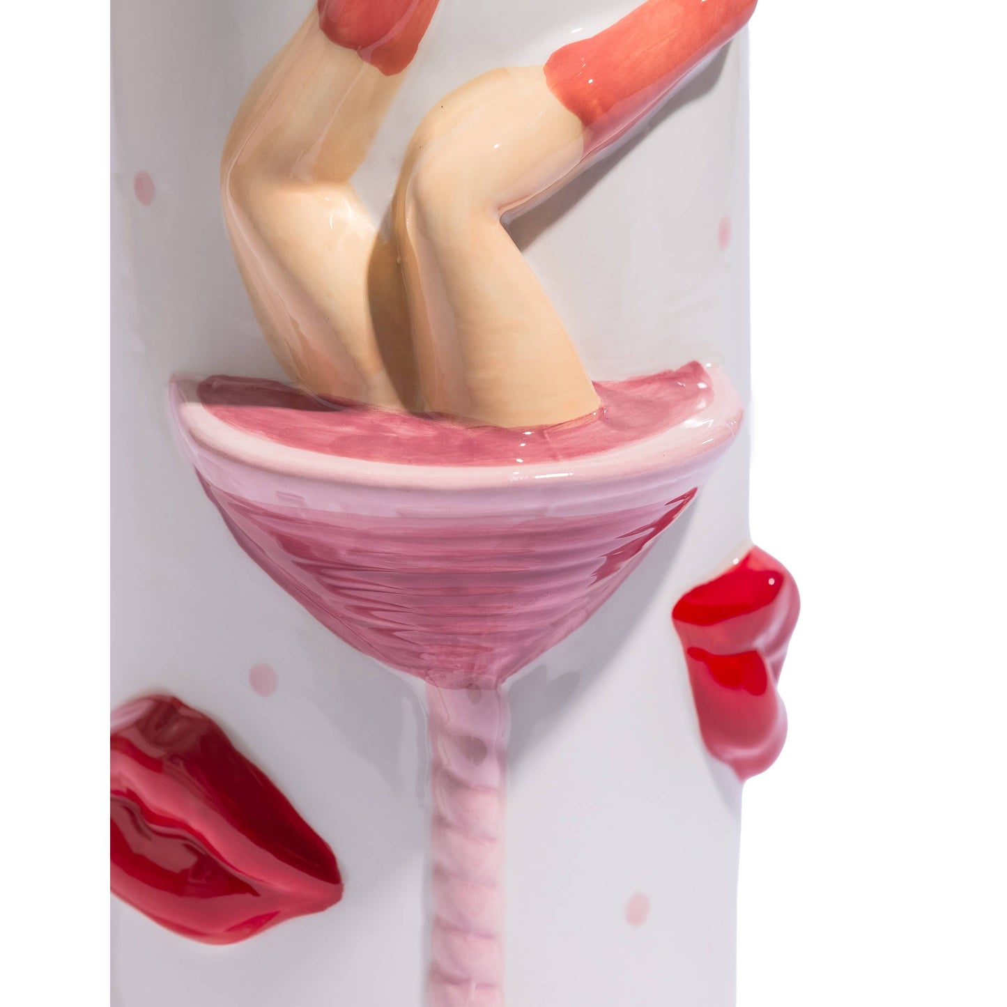 "Drunk in Love" Cocktail & Lips Ceramic Vase