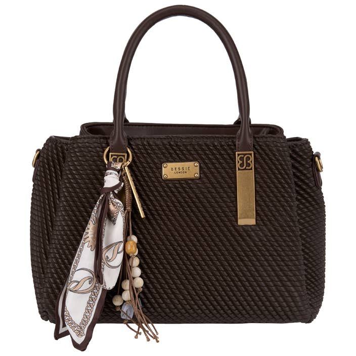 Braided Effect Tote Bag - Coffee