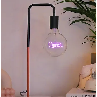 LED Text Bulb Queen