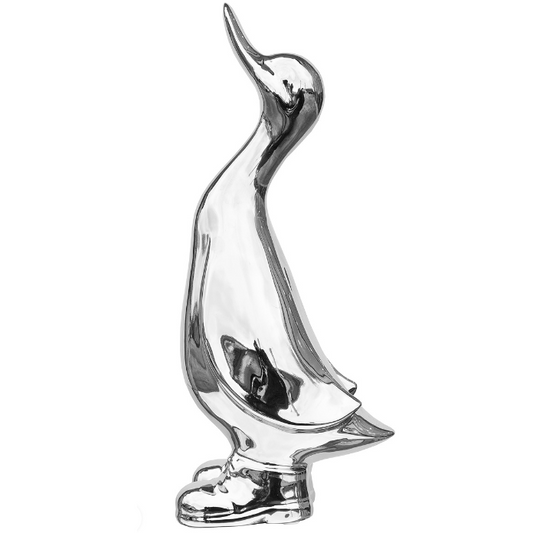 Ceramic Chrome Duck in Boots Large