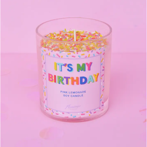 Pink Lemonade Its My Birthday Sprinkle Candle