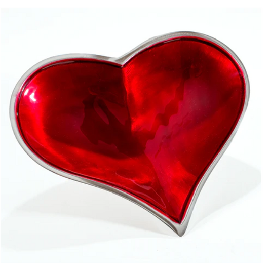 Tilnar Art Aluminium Collection - Heart Dish Large Red