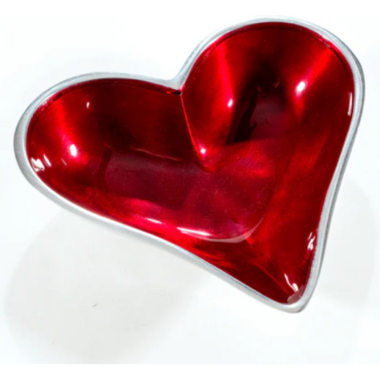 Tilnar Art Aluminium Collection - Heart Dish Small Red
