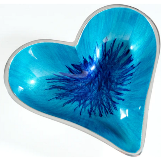 Tilnar Art Aluminium Collection - Heart Dish Small Brushed Aqua
