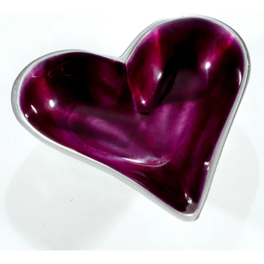 Tilnar Art Aluminium Collection - Heart Dish Small Purple