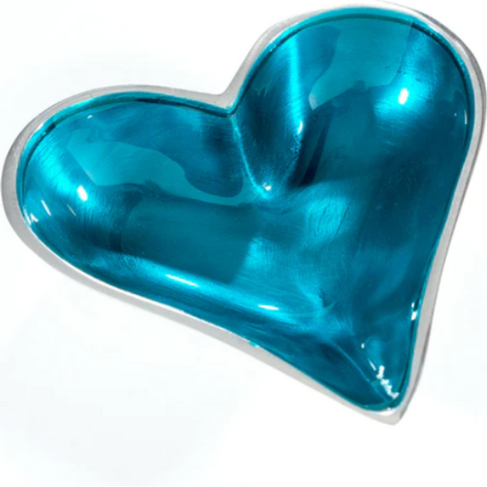 Tilnar Art Aluminium Collection - Heart Dish Small Aqua