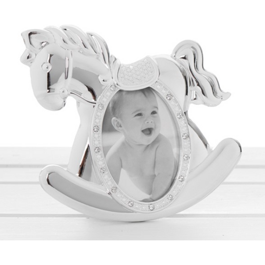 Rocking Horse Polished Silver Picture Frame