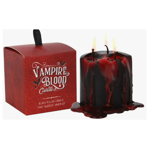 Small Gothic Vampire Pillar Candle