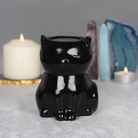 Gothic Black Cat Oil Burner
