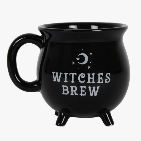 Gothic Witches Brew Black Cauldron Mug