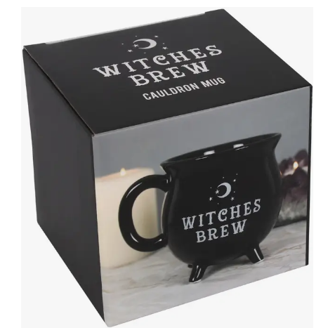 Gothic Witches Brew Black Cauldron Mug