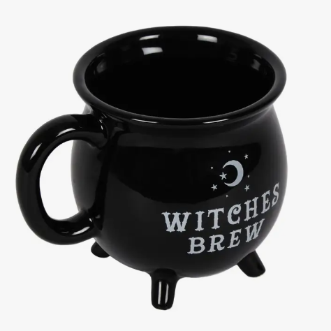 Gothic Witches Brew Black Cauldron Mug