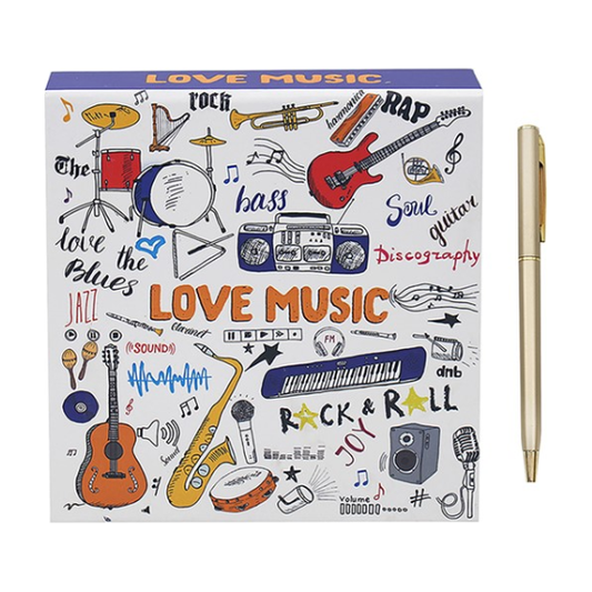 Love Music Memo Book With Pen