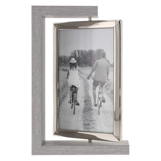 Grey Wooden Spinning Picture Frame