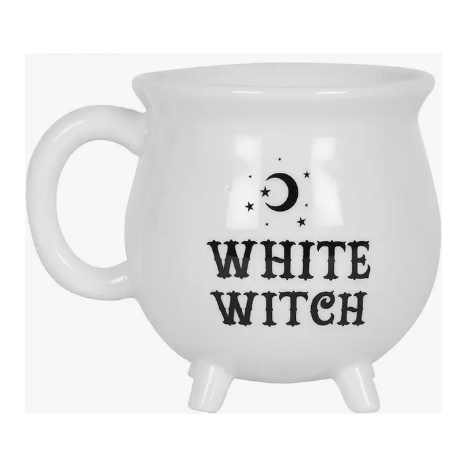 Gothic Witches Brew White Cauldron Mug