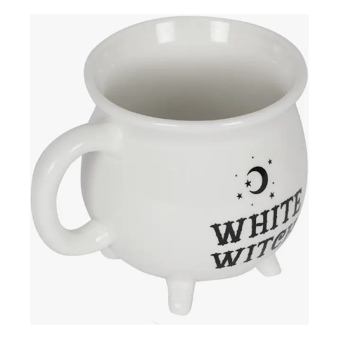 White Witches Brew Cauldron Mug