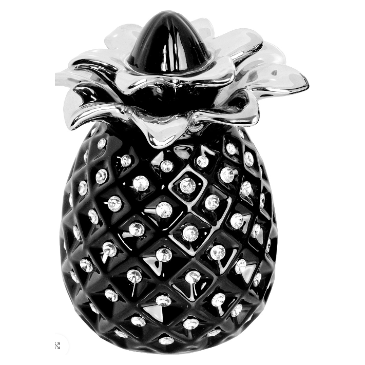 Black and Silver Ceramic Pineapple