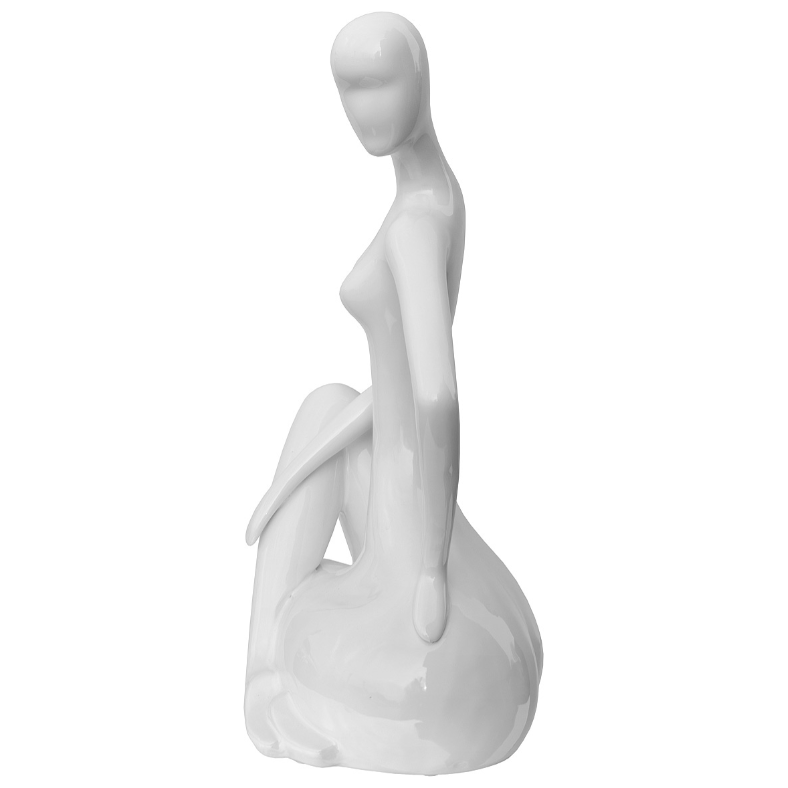 Ceramic White Sitting Lady