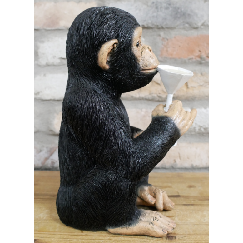 Chimpanzee Drinking a Cocktail Figurine