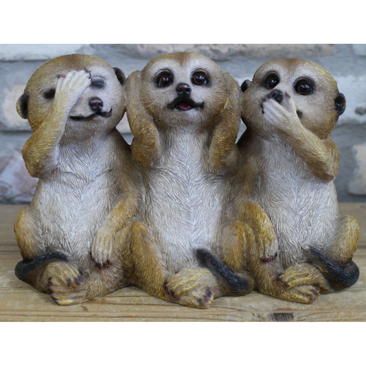 Three Wise Meerkats Figurine