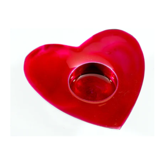 Tilnar Art Aluminium Collection - Heart Tealight Holder Pink #