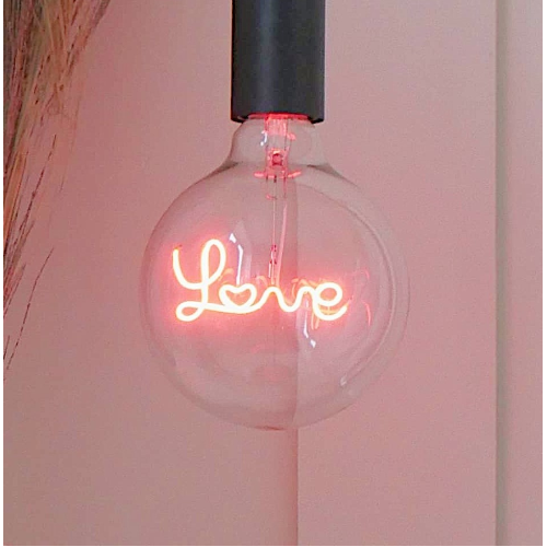"Love" Red LED Filament Light Bulb