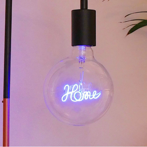 "Home" Blue LED Filament Light Bulb