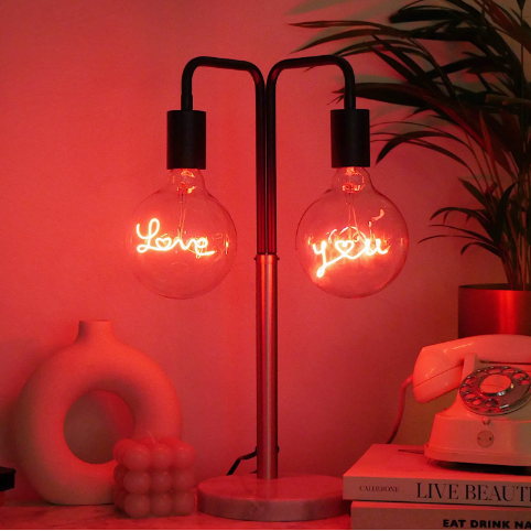 "You" Red LED Filament Light Bulb
