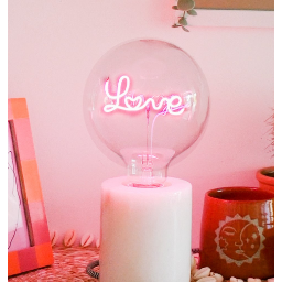 "Love" Pink LED Filament Light Bulb