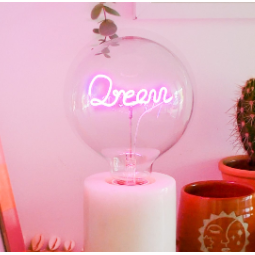 "Dream" Pink LED Filament Screw Sit Up Light Bulb