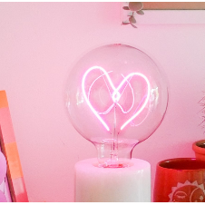 "Heart" Pink LED Filament Light Bulb