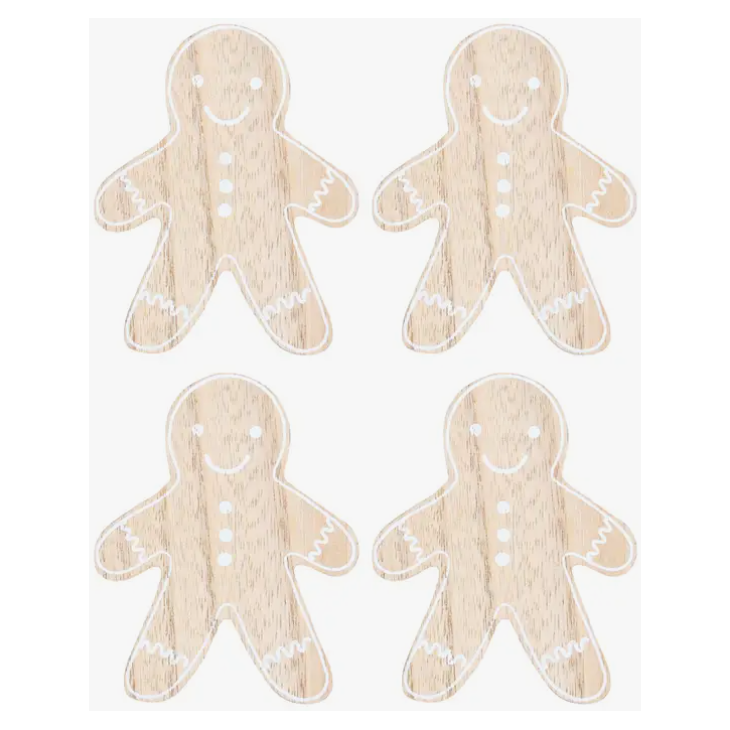 Christmas Gingerbread Men - Set of 4 Coasters