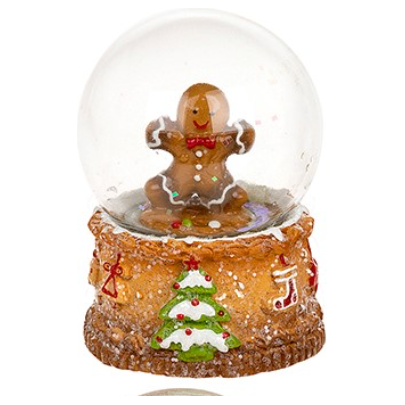 Gingerbread Snow Globe - Medium