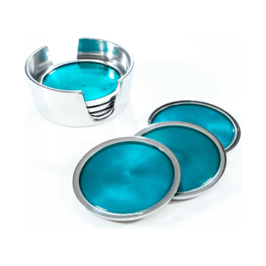 Tilnar Art Aluminium Collection - Coasters Aqua
