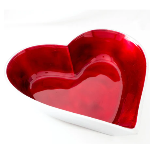 Tilnar Art Aluminium Collection - Heart Bowl Red