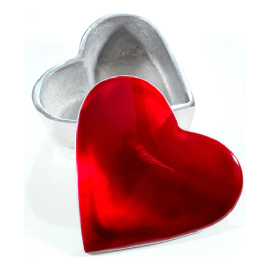 Tilnar Art Aluminium Collection - Heart Trinket Box Red