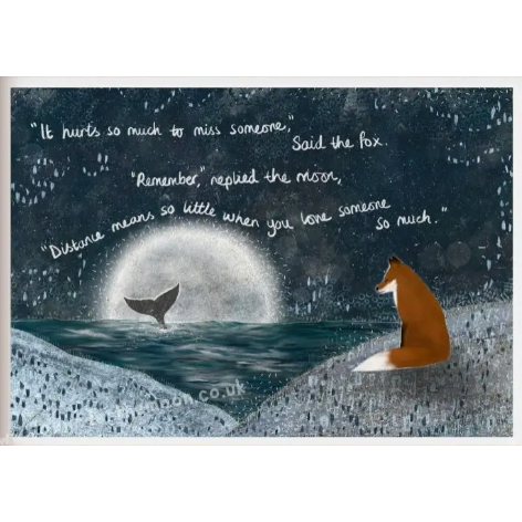 Fox Under The Moon Print - P2209 Distance