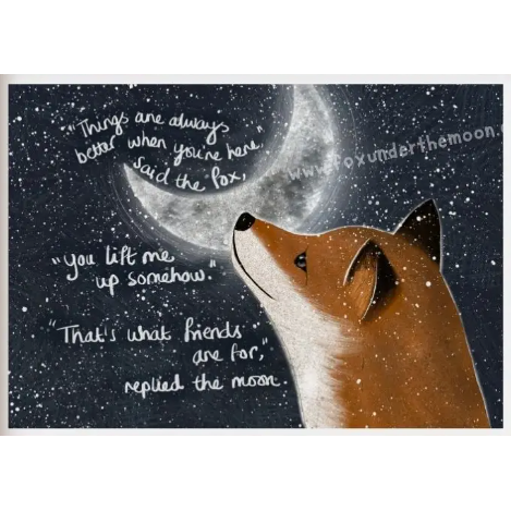 Fox Under The Moon Print - P2204 Lift Me Up