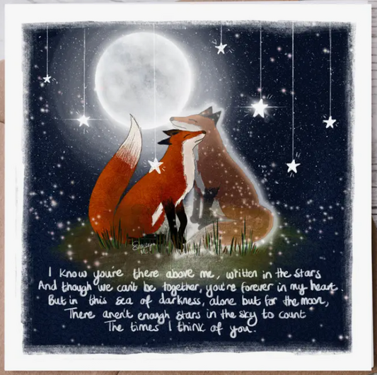 Fox Under The Moon Card - C20 In The Stars