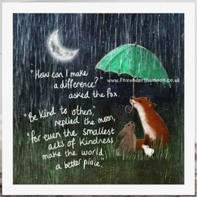 Fox Under The Moon Card - C2312 Kindness