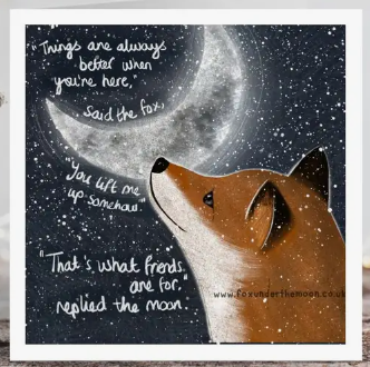 Fox Under The Moon Card - C2204 Lift Me Up