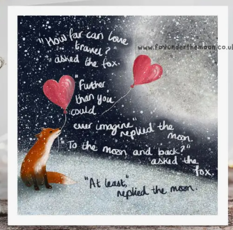 Fox Under The Moon Card - C2201 To The Moon And Back