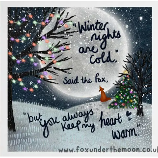 Fox Under The Moon Card - CX04 Keep My Heart Warm