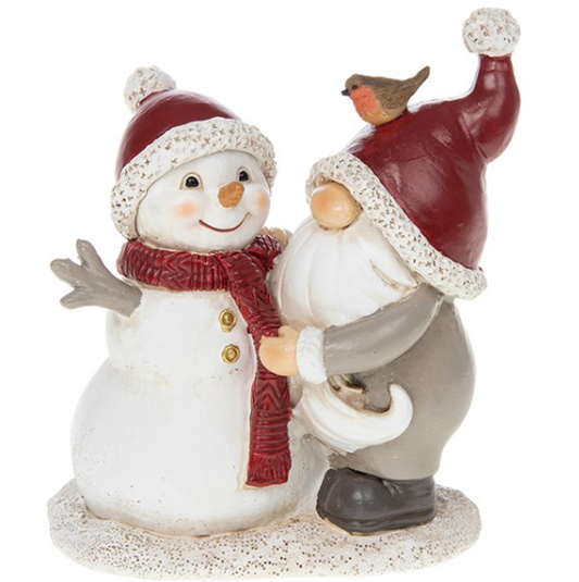 Ceramic Christmas Santa Gonk With Snowman