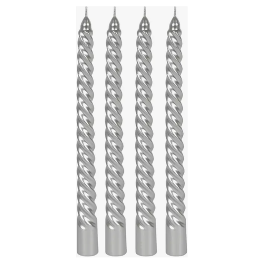 Pack of 4 Silver Candles