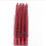 Pack of 4 Red Twisted Candles