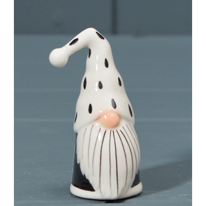 Mini Ceramic Santa Gonk Black and White