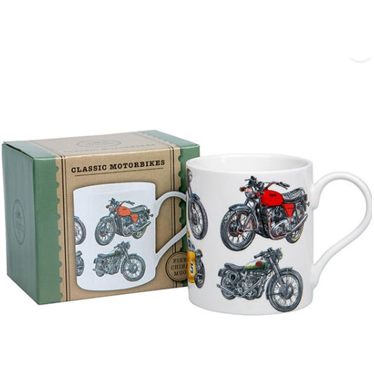 Classic Motorbike China Mug Boxed