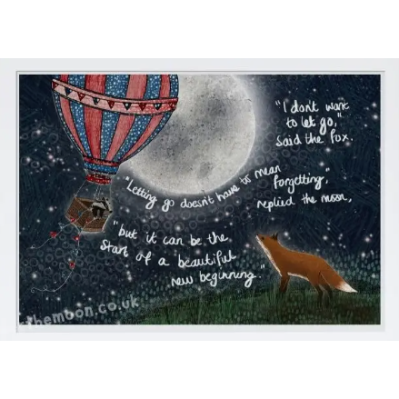 Fox Under The Moon Print - P2210 Letting Go